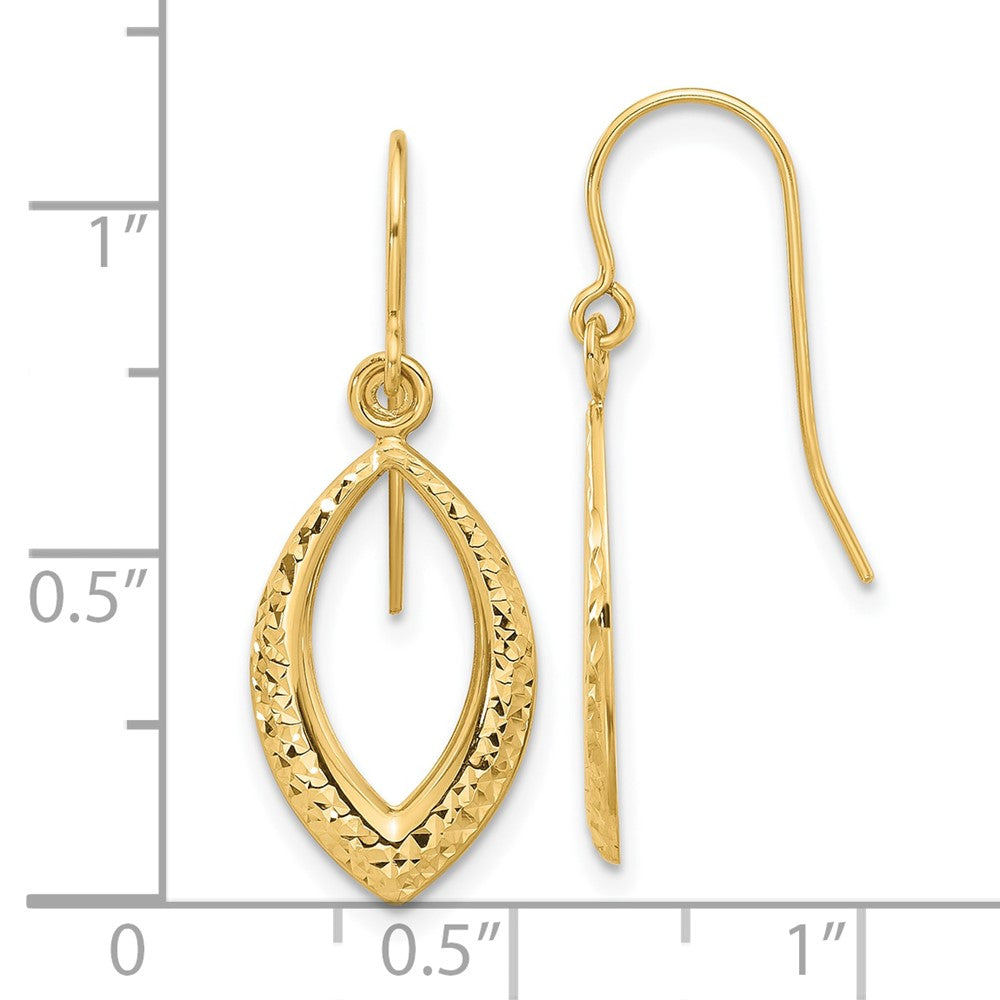 14K Gelbgold Diamantiert Ohrhänger