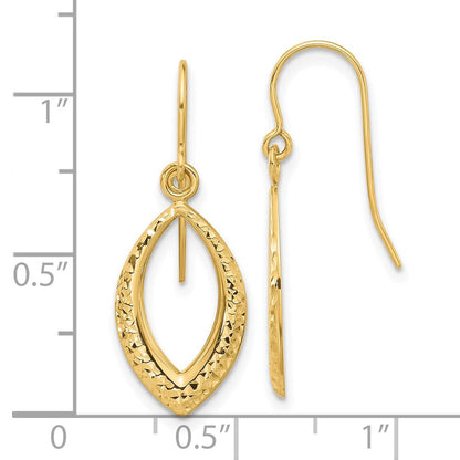 14K Gelbgold Diamantiert Ohrhänger