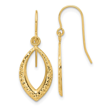 14K Gelbgold Diamantiert Ohrhänger