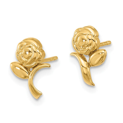 14K Gelbgold Poliert Rose Ohrstecker