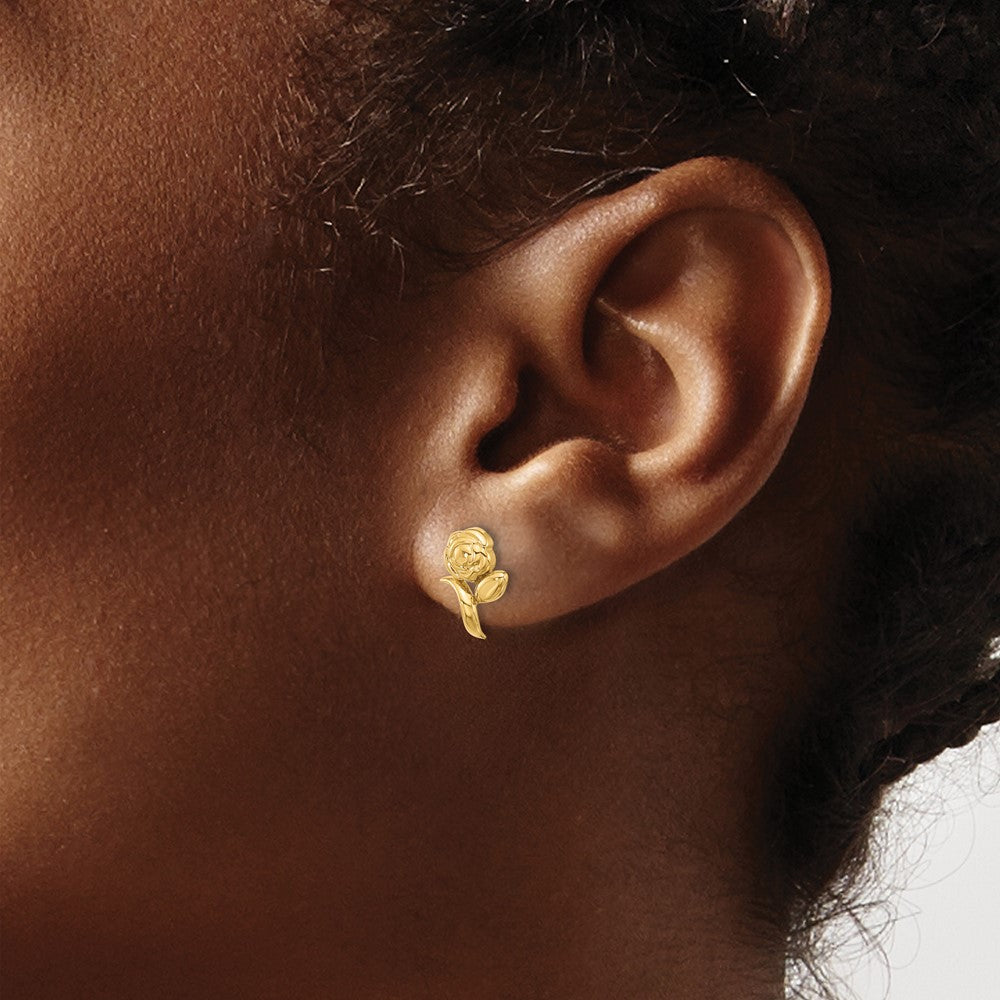 14K Gelbgold Poliert Rose Ohrstecker