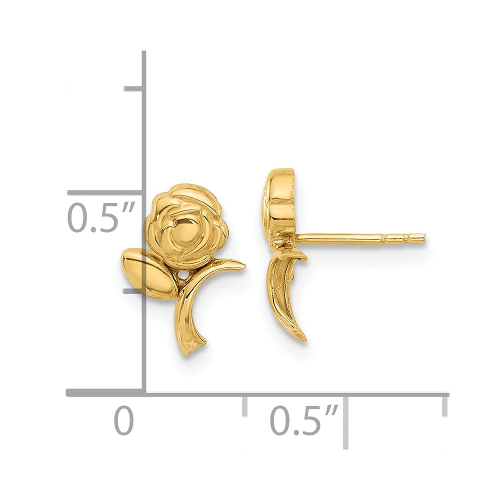 14K Gelbgold Poliert Rose Ohrstecker