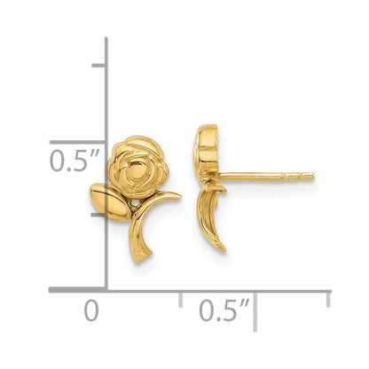 14K Gelbgold Poliert Rose Ohrstecker