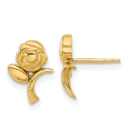 14K Gelbgold Poliert Rose Ohrstecker