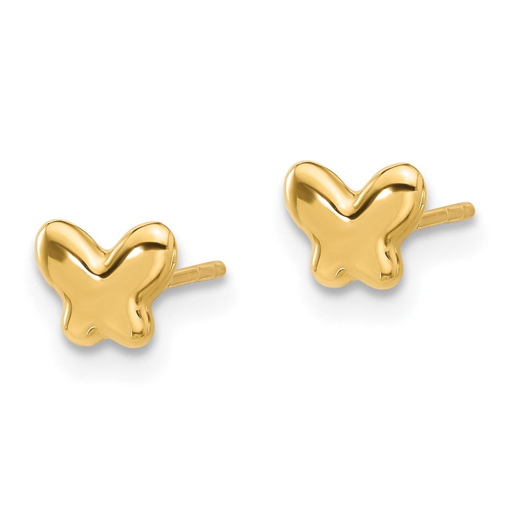 14K Gelbgold Poliert Schmetterling Ohrstecker