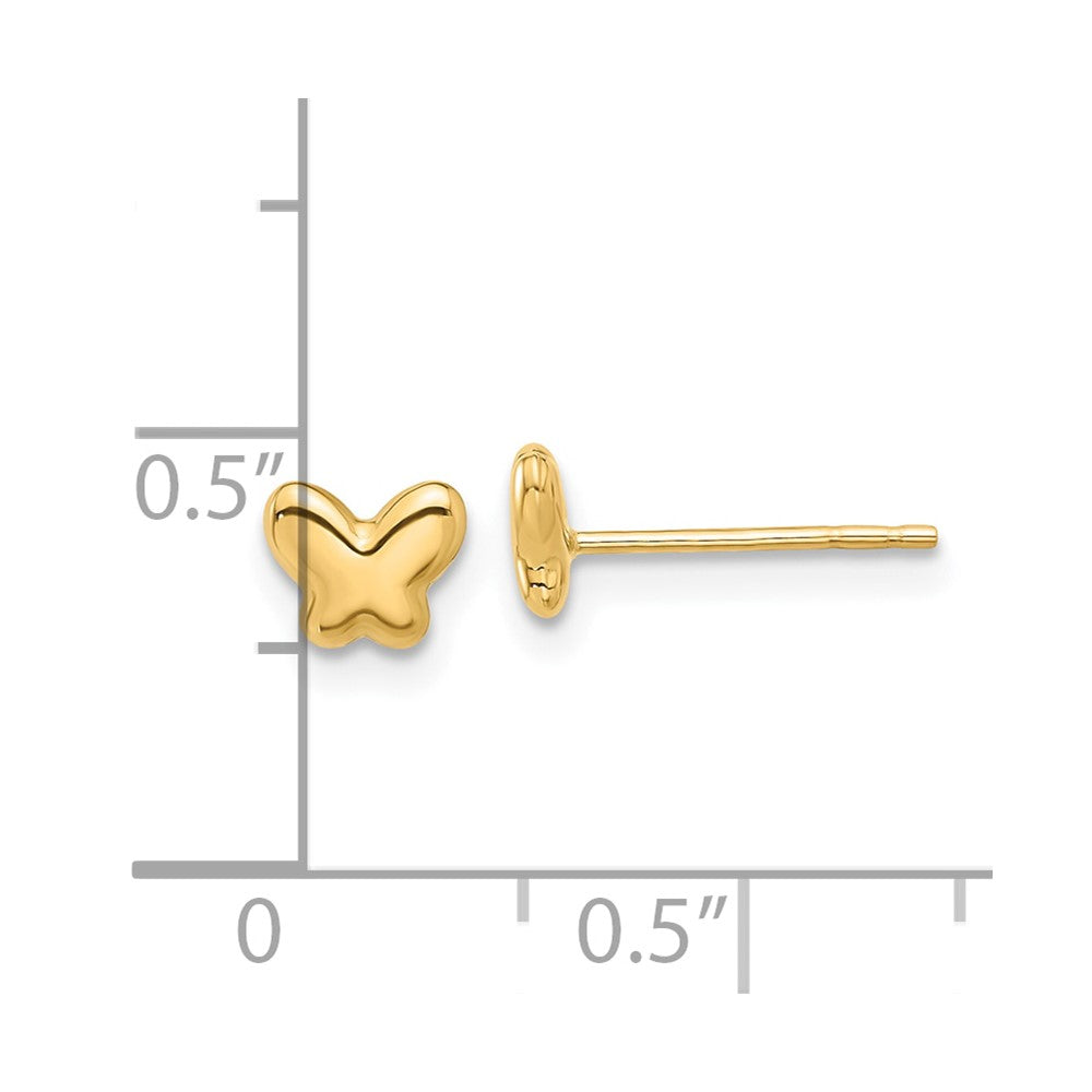 14K Gelbgold Poliert Schmetterling Ohrstecker