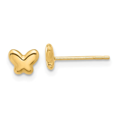 14K Gelbgold Poliert Schmetterling Ohrstecker
