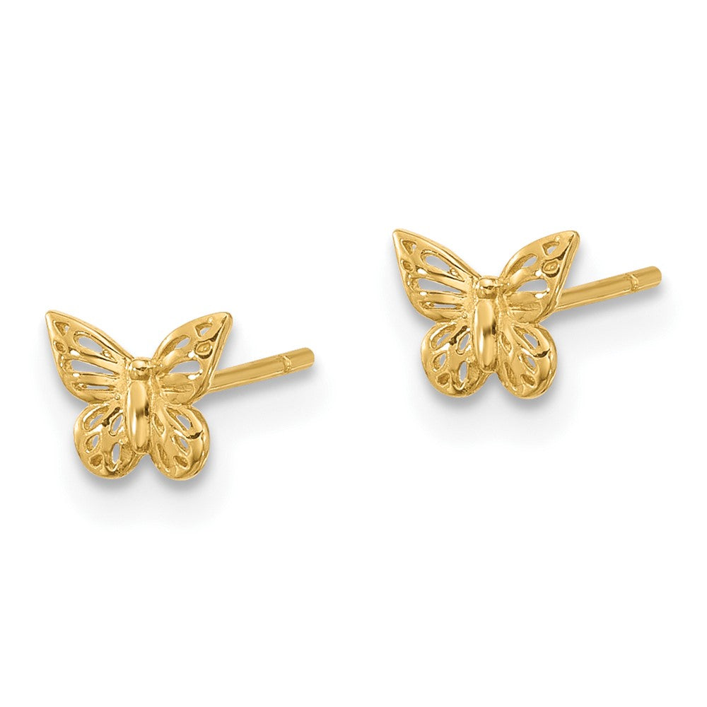 14K Gelbgold Poliert Schmetterling Ohrstecker