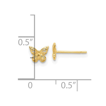 14K Gelbgold Poliert Schmetterling Ohrstecker