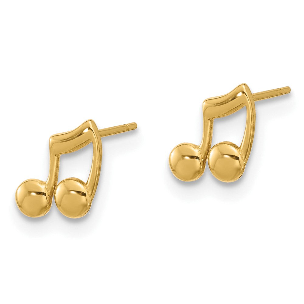 14K Gelbgold Poliert Musik Notes Ohrstecker