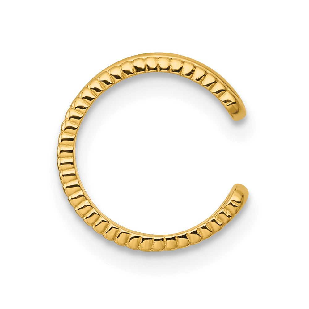 14K Gelbgold Poliert und Strukturiert Einfach Ohr Manschette