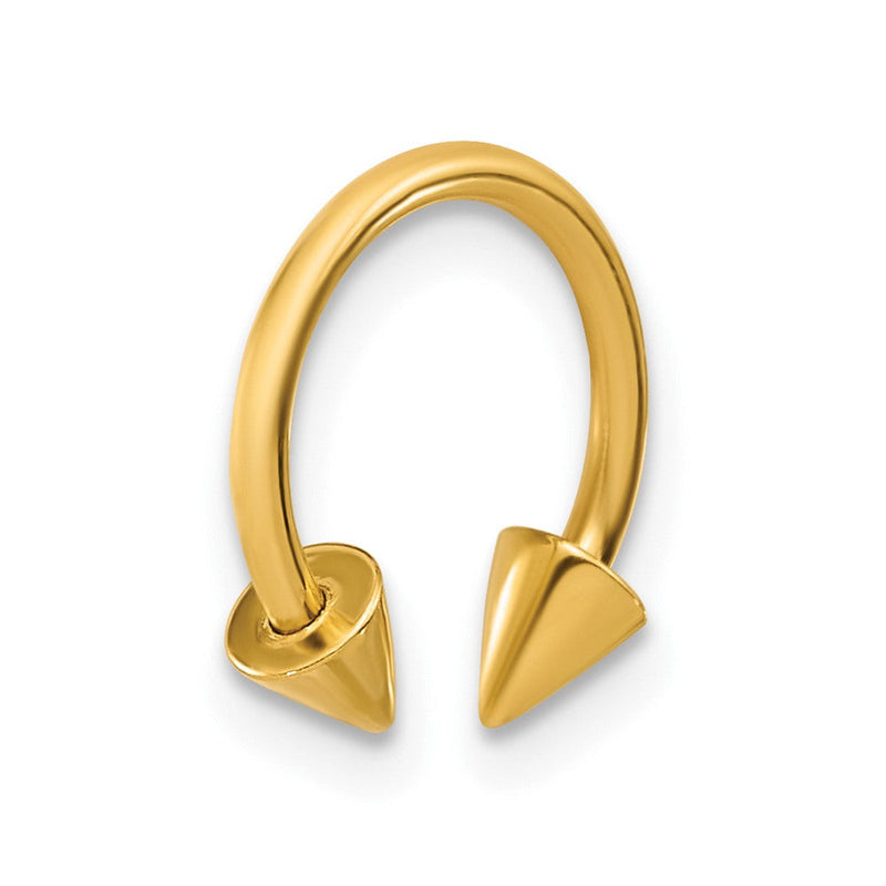 14K Gelbgold Poliert Screw-off End Pointed Einfach Ohr Manschette