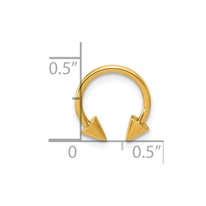 14K Gelbgold Poliert Screw-off End Pointed Einfach Ohr Manschette