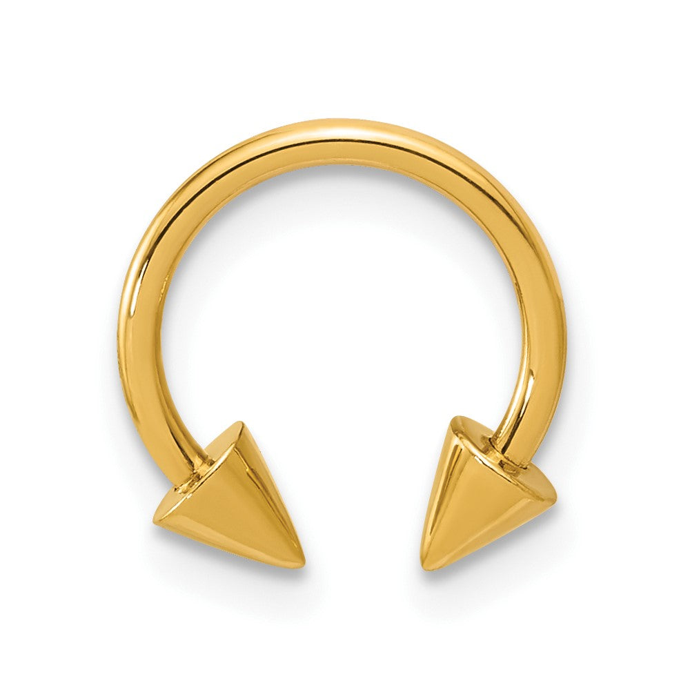 14K Gelbgold Poliert Screw-off End Pointed Einfach Ohr Manschette