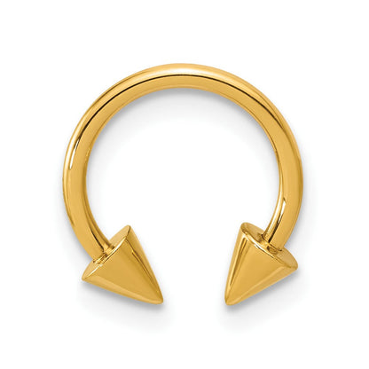 14K Gelbgold Poliert Screw-off End Pointed Einfach Ohr Manschette