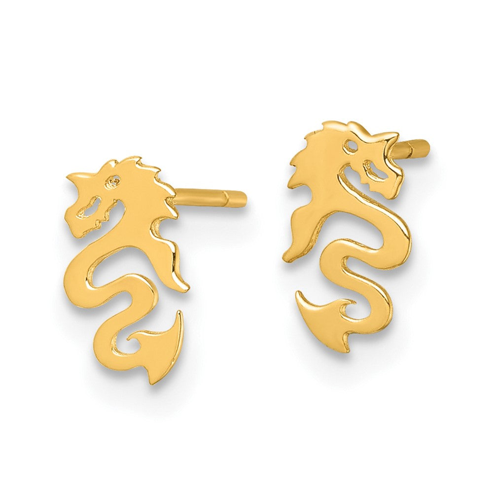 14K Gelbgold Poliert Drache Ohrstecker