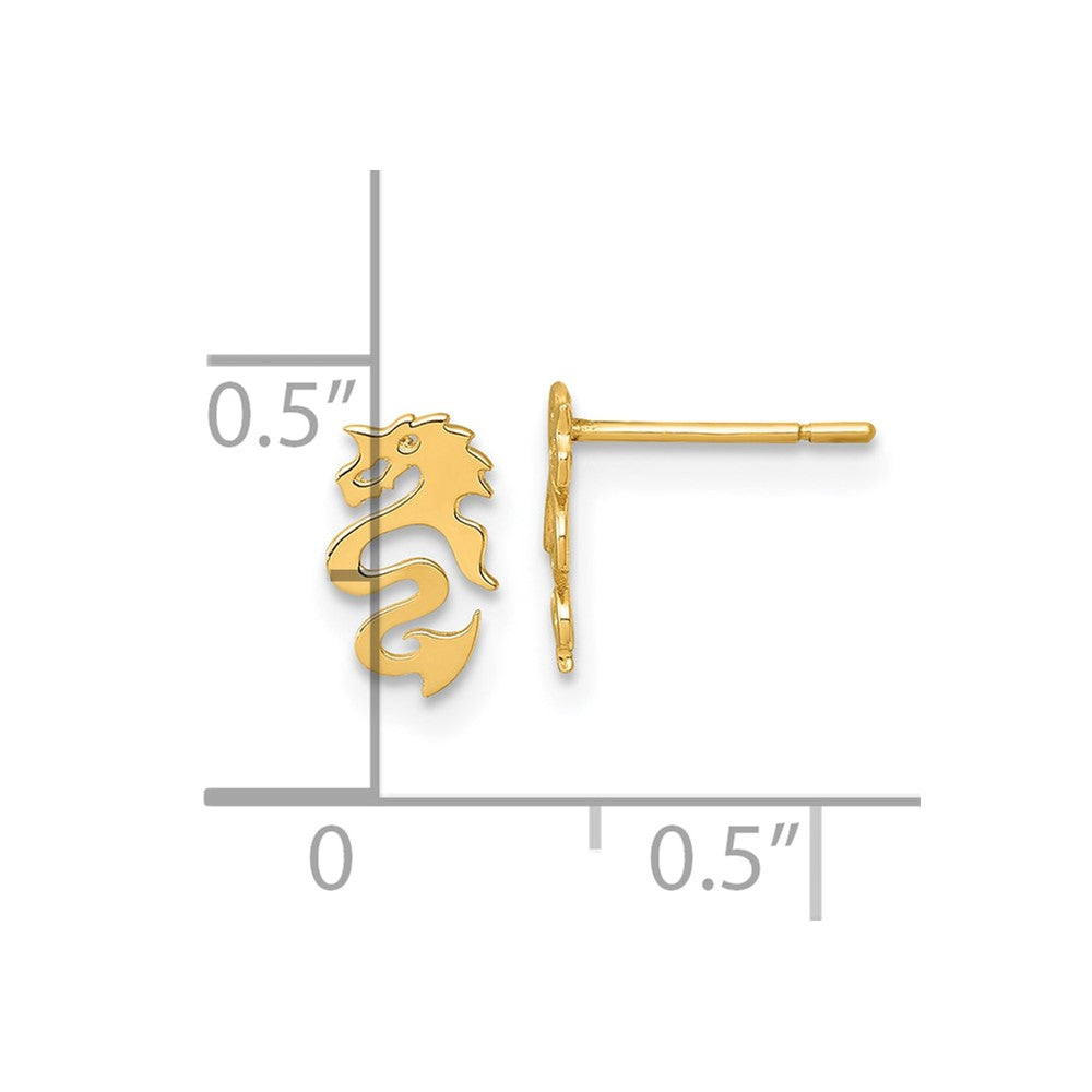 14K Gelbgold Poliert Drache Ohrstecker