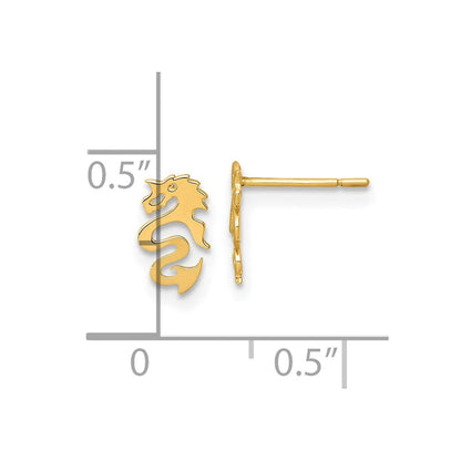 14K Gelbgold Poliert Drache Ohrstecker