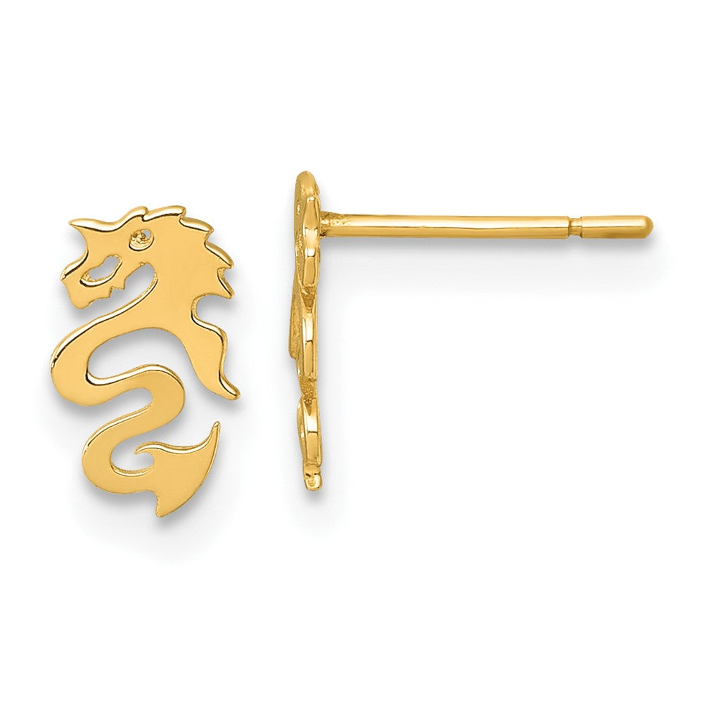 14K Gelbgold Poliert Drache Ohrstecker
