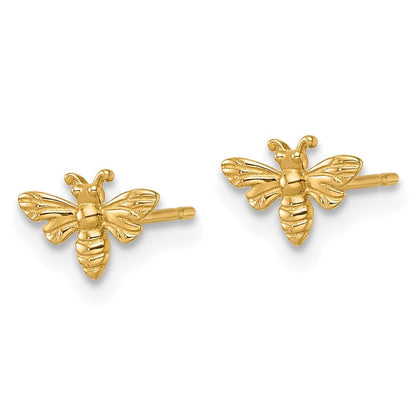 14K Gelbgold Poliert Biene Ohrstecker
