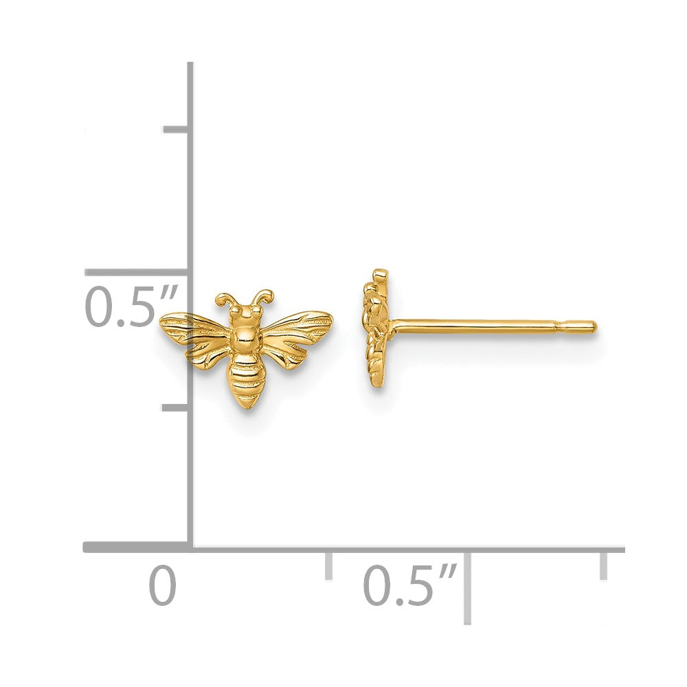 14K Gelbgold Poliert Biene Ohrstecker