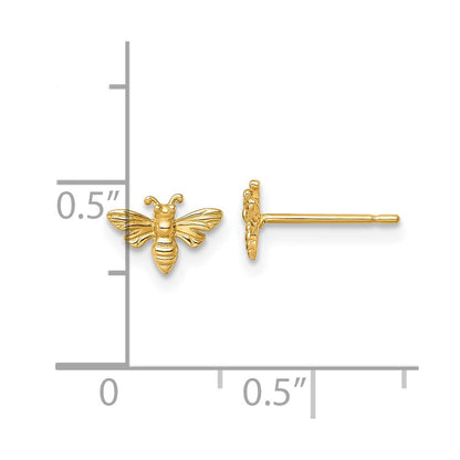 14K Gelbgold Poliert Biene Ohrstecker
