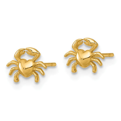 14K Gelbgold Poliert Krabbe Ohrstecker