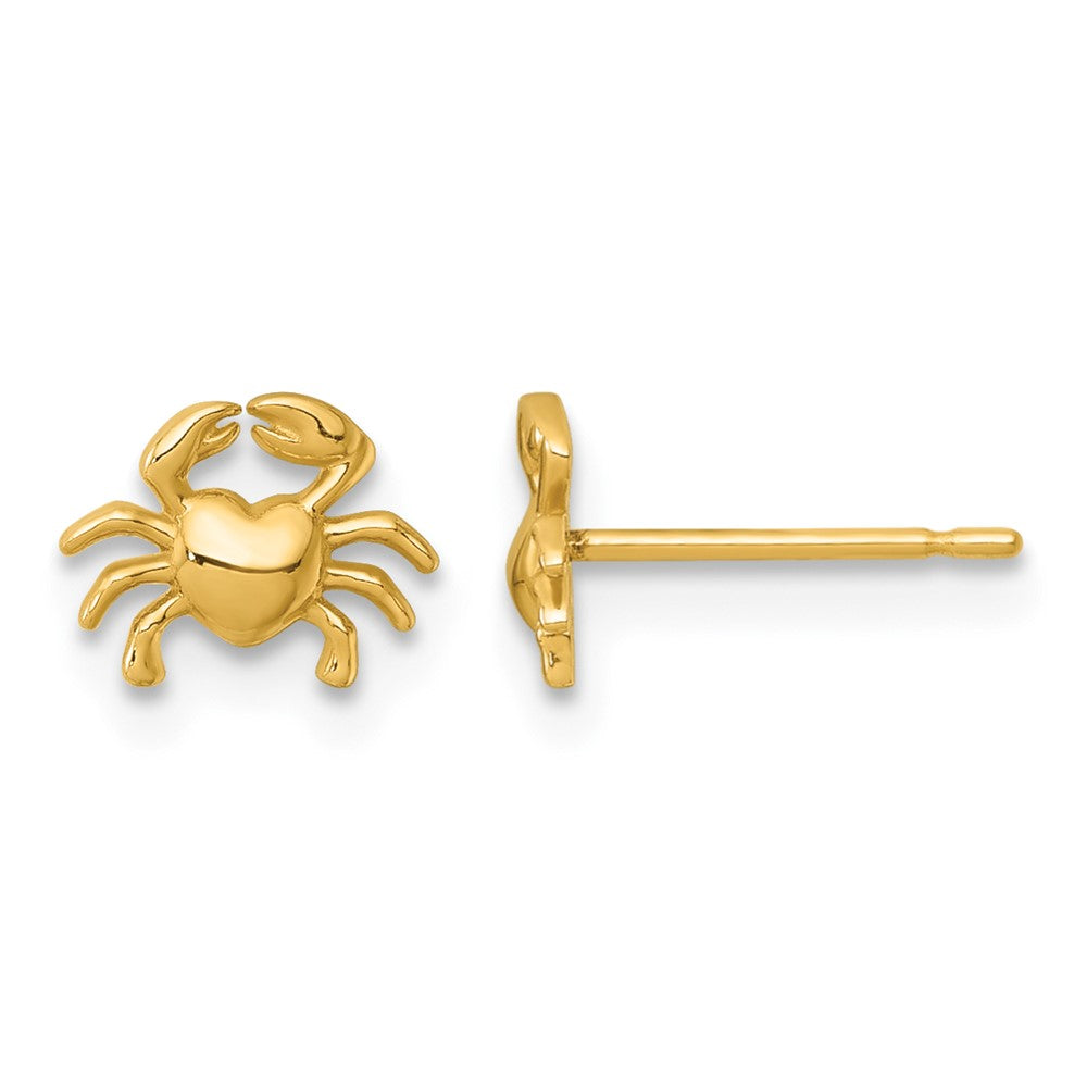 14K Gelbgold Poliert Krabbe Ohrstecker