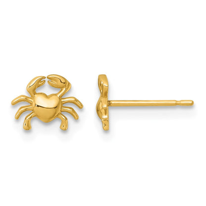 14K Gelbgold Poliert Krabbe Ohrstecker