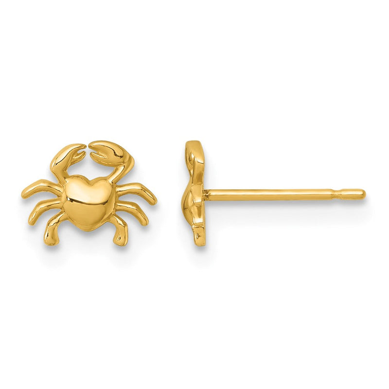 14K Gelbgold Poliert Krabbe Ohrstecker