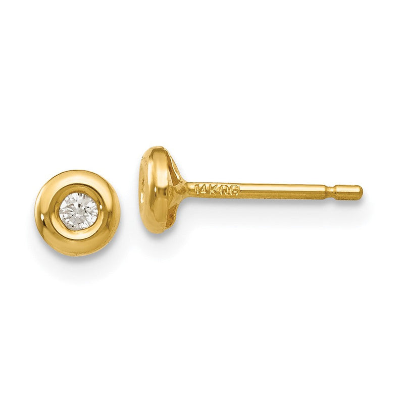 14K Gelbgold Poliert Zirkonia Ohrringe