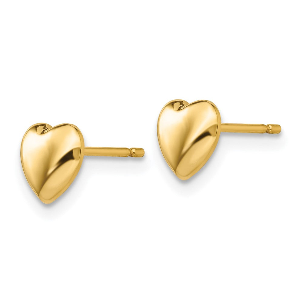 14K Gelbgold Poliert Herz Stecker Ohrstecker