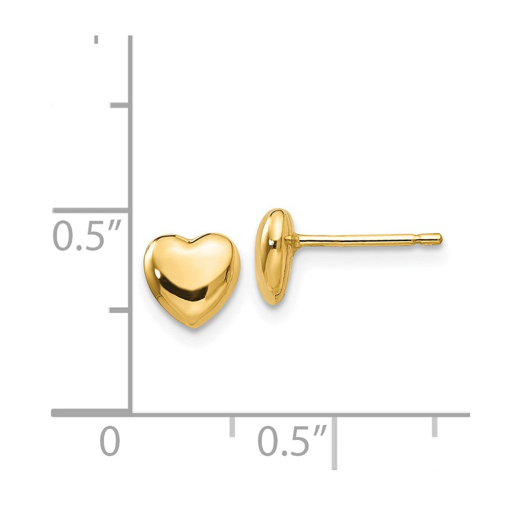 14K Gelbgold Poliert Herz Stecker Ohrstecker
