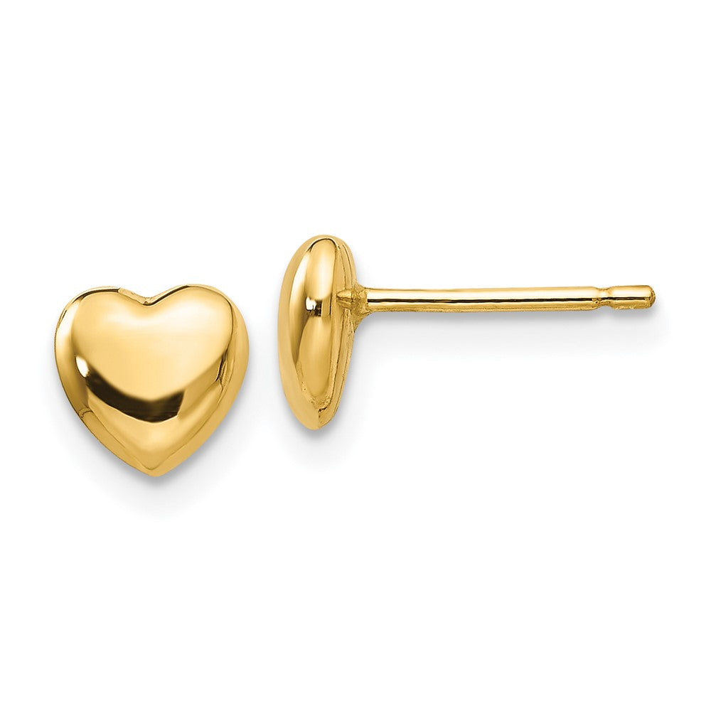 14K Gelbgold Poliert Herz Stecker Ohrstecker