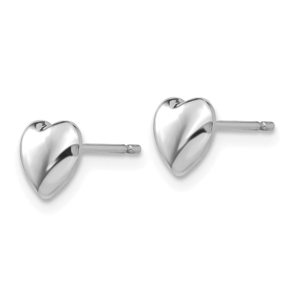 14K Weißgold Herz Stecker Ohrstecker