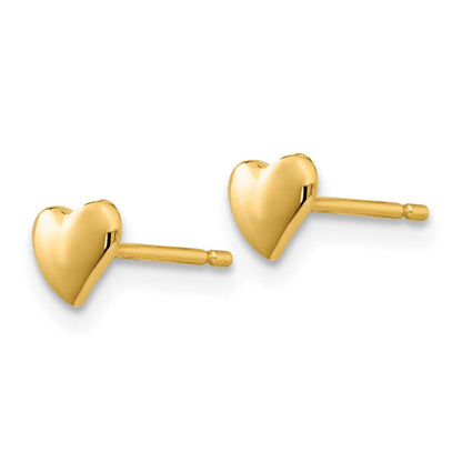 14K Gelbgold Poliert Herz Stecker Ohrstecker