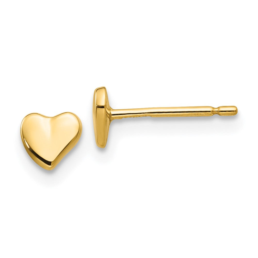 14K Gelbgold Poliert Herz Stecker Ohrstecker
