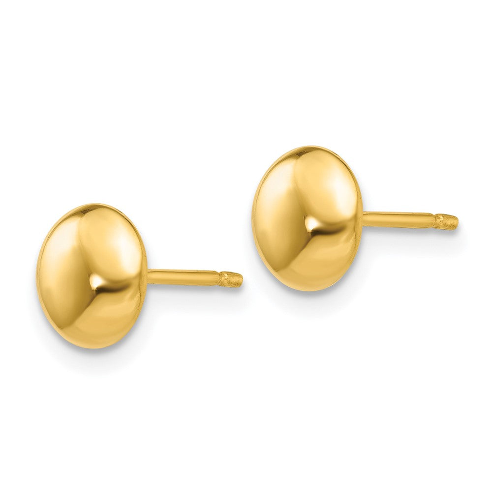 14K Gelbgold Poliert Halb Kugel Stecker Ohr