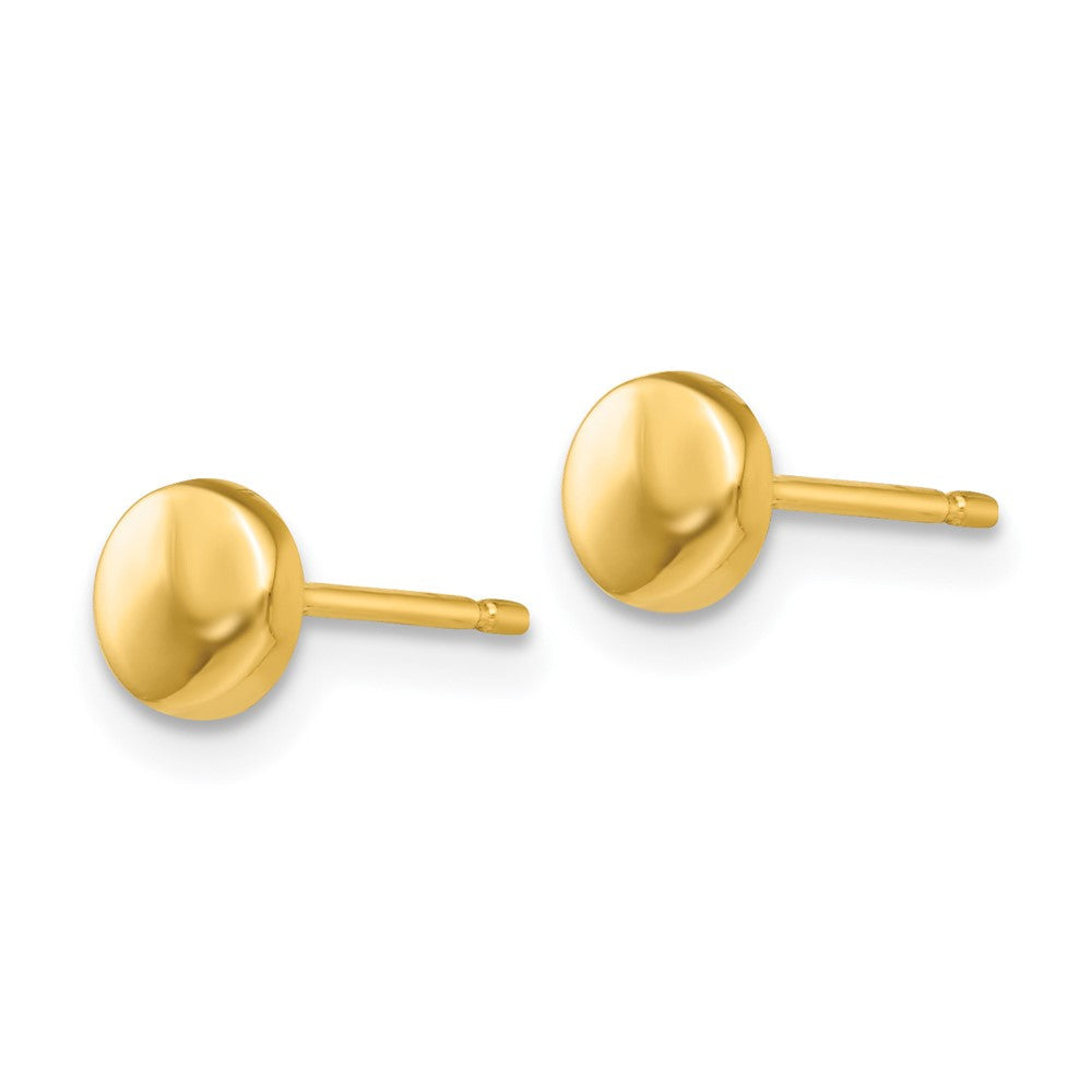 14K Gelbgold Poliert Halb Kugel Ohrstecker