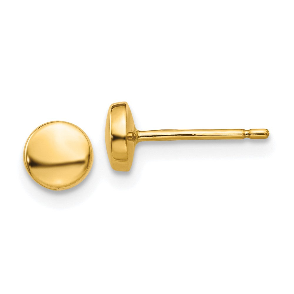 14K Gelbgold Poliert Halb Kugel Ohrstecker
