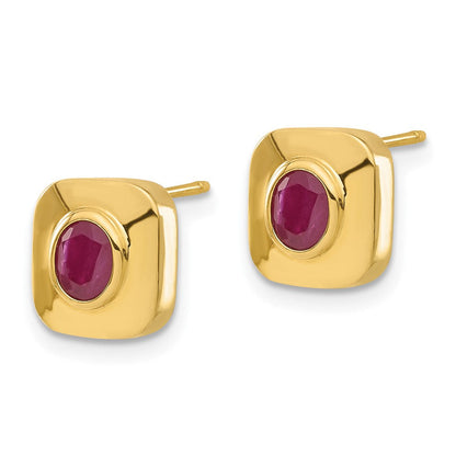 14K Gelbgold Rubin Ohrstecker