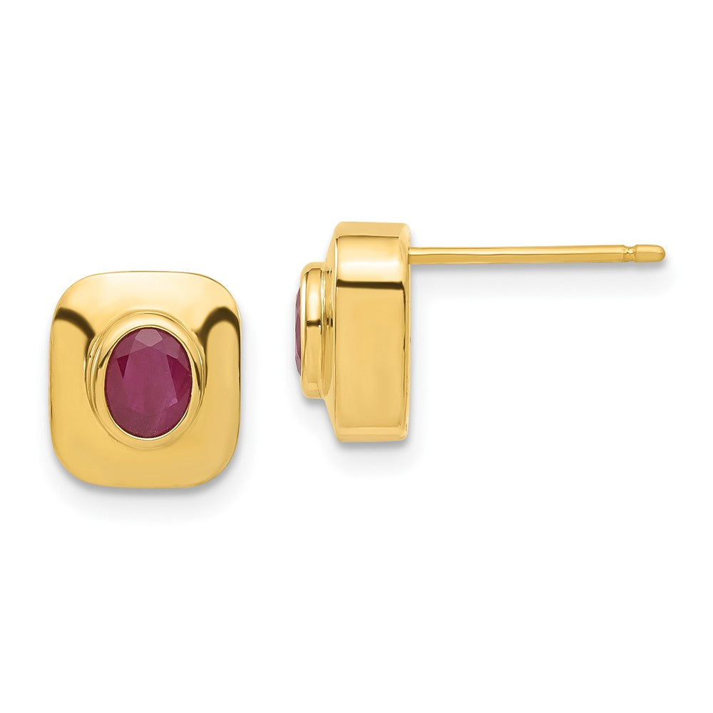 14K Gelbgold Rubin Ohrstecker