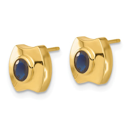 14K Gelb Goldy Saphir Ohrstecker