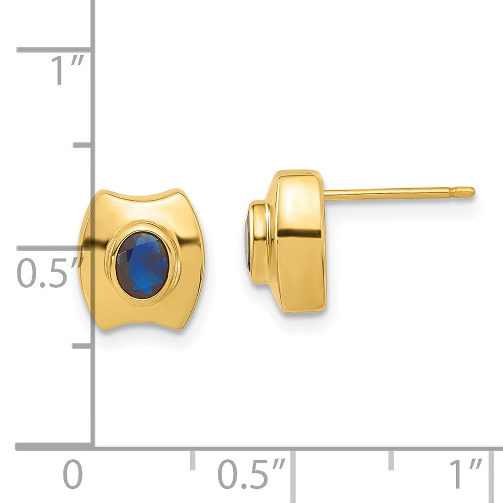 14K Gelb Goldy Saphir Ohrstecker