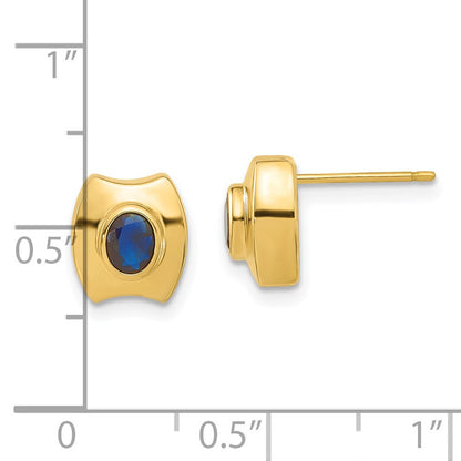 14K Gelb Goldy Saphir Ohrstecker