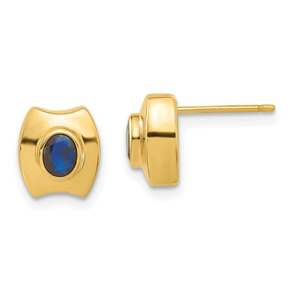 14K Gelb Goldy Saphir Ohrstecker