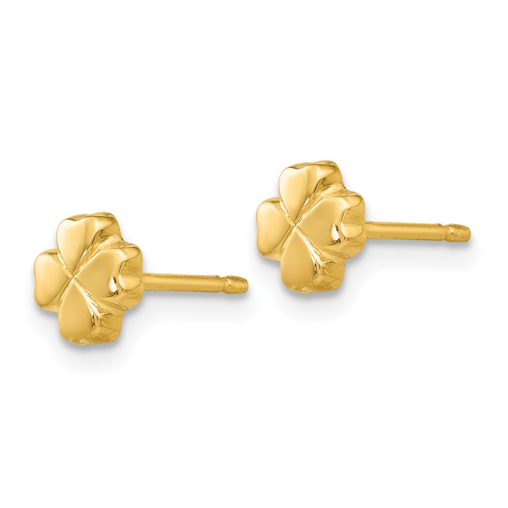 14K Gelbgold Poliert 4-leaf Klee Ohrstecker