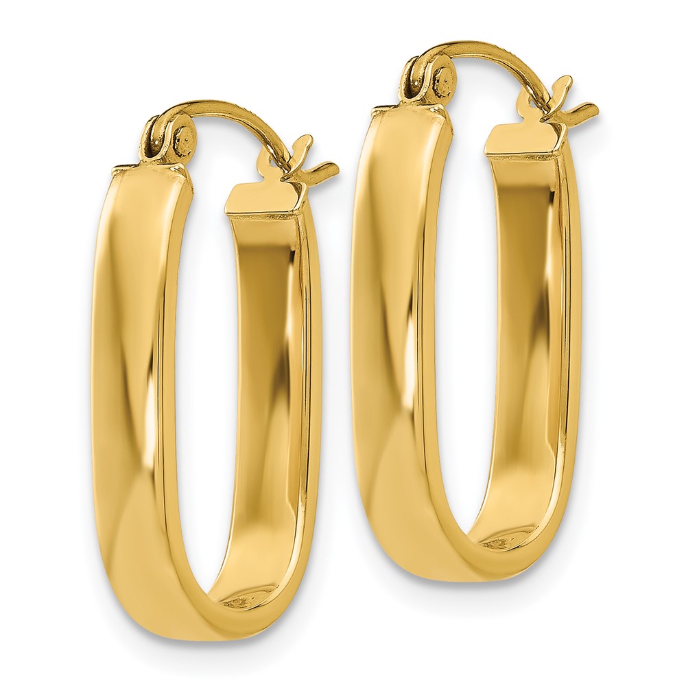 14K Gelbgold Poliert 3.5mm Oval Creolen