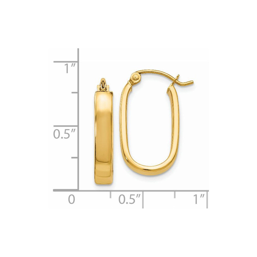 14K Gelbgold Poliert 3.5mm Oval Creolen