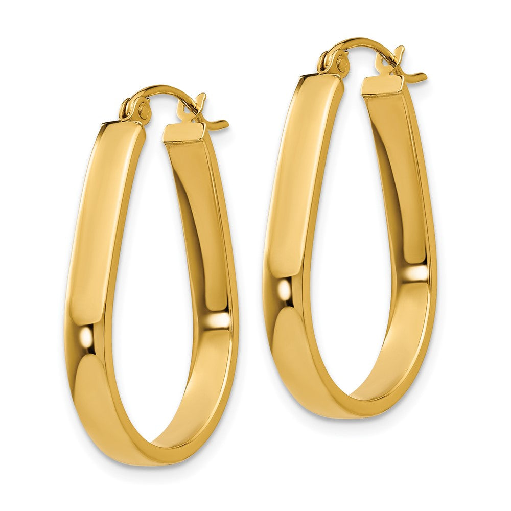 14K Gelbgold Poliert 3.5mm Oval Creolen